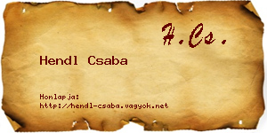 Hendl Csaba névjegykártya